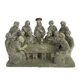 VTG Napco Ware Last Supper Mid Century Gray Jesus Disciples Religious Christian
